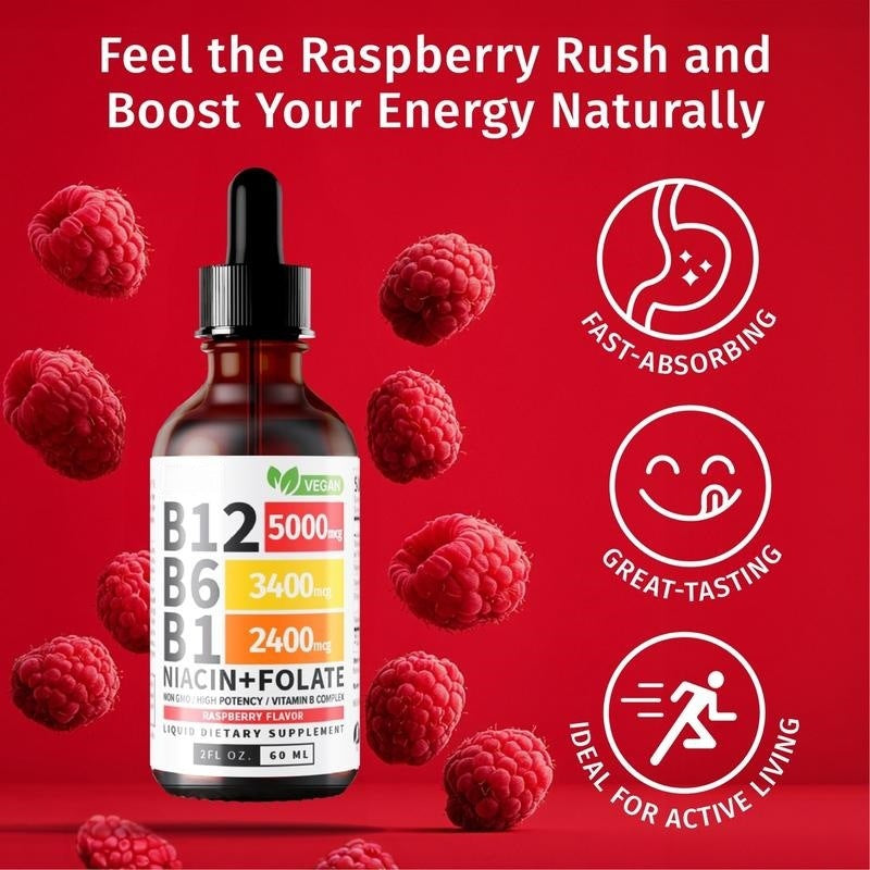 Vitamin B12 Drops for Energy and Skin Health