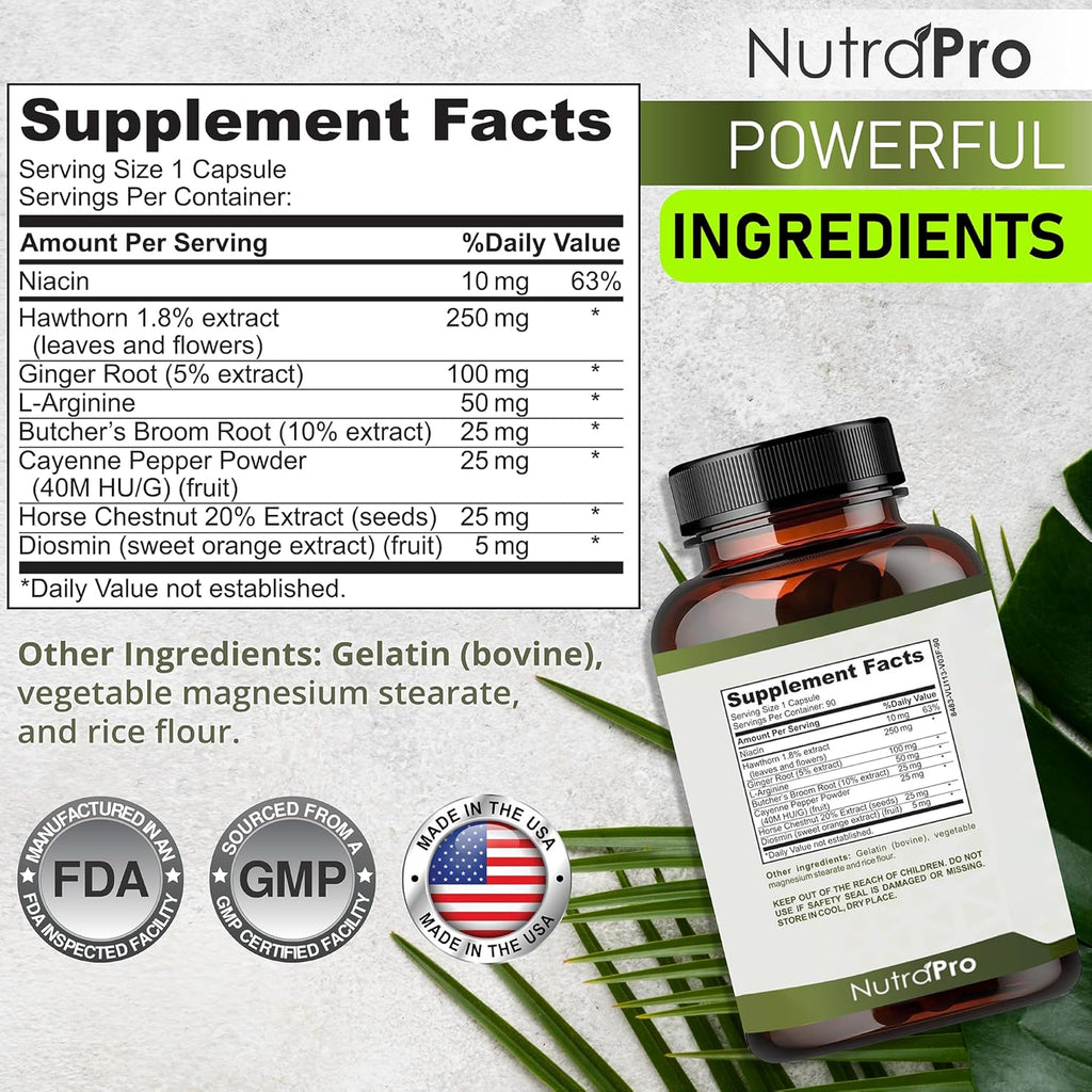 Best Blood Circulation Supplements and Vein Support-Blood Flow, Leg Circulation,