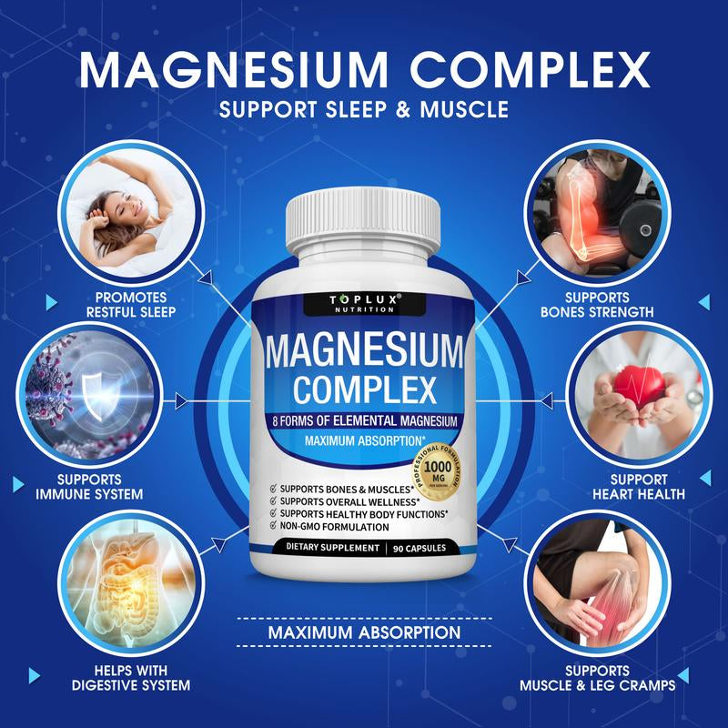Toplux Magnesium Complex 8 Essential Magnesium Supplement Fitness Edible